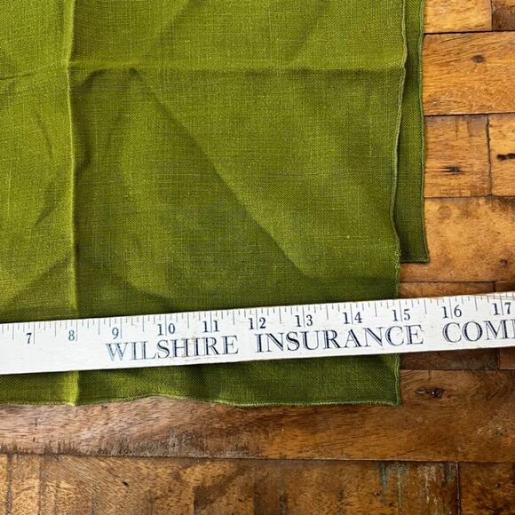 Linen Napkins Set of 4 15 x 15" Green Square - Picture 4 of 5